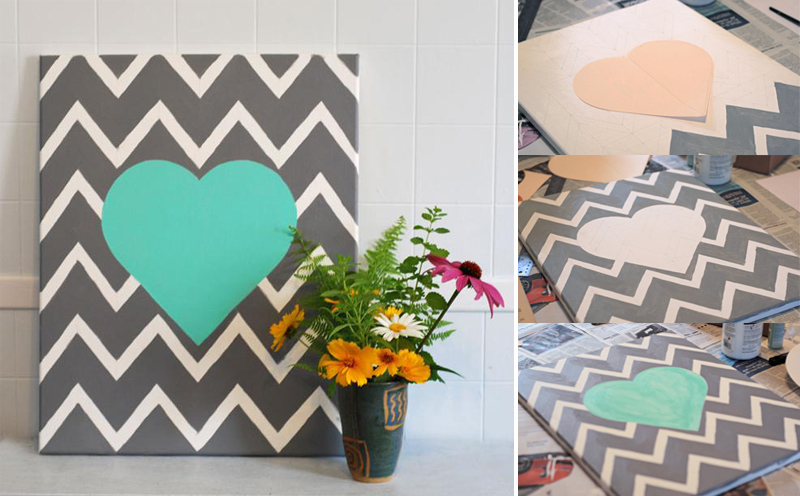 Chevron Heart Wall Art