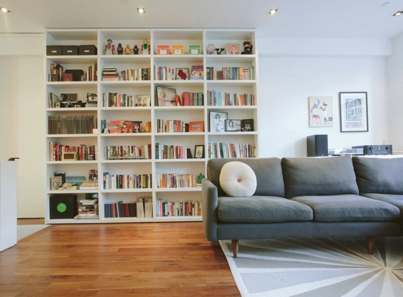 floor-to-ceiling bookshelf