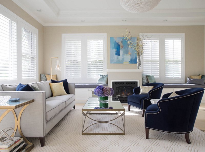 20 Appealing Living Rooms with Gold and Navy Accents ...