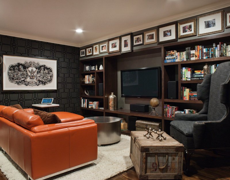 living room bookshelf