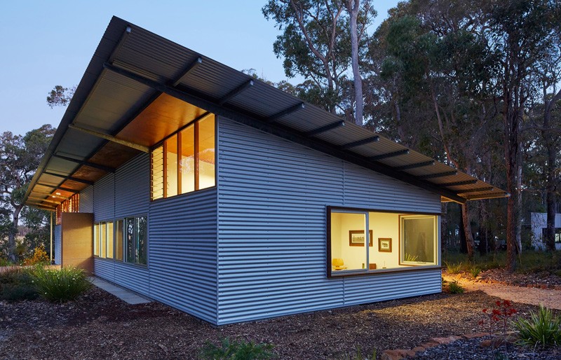 Bush House A Contemporary Home with Corrugated Steel 