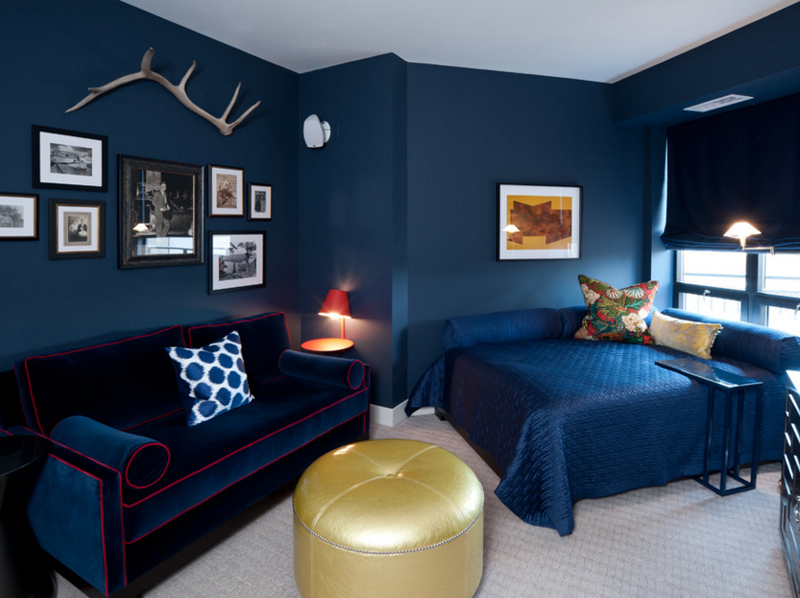 20 Beautiful Bedroom Designs with Gold and Navy Accents | Home Design Lover