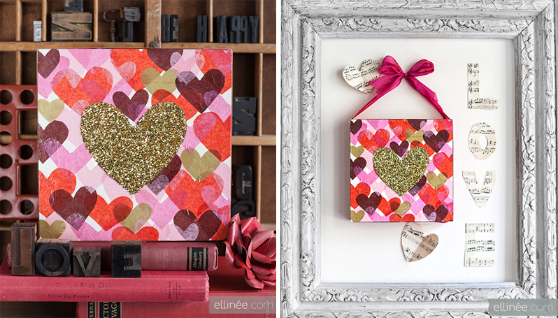 DIY Glitter Heart Art