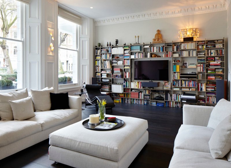 22 Interesting Ways To Add Bookshelves In The Living Room