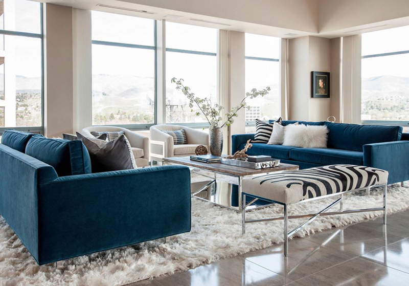 Zebra print chairs in living online room