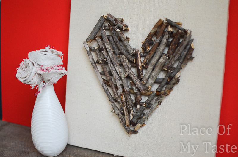 DIY Stick Heart Wall Art