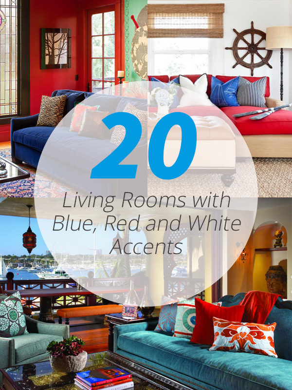 light blue and red decor