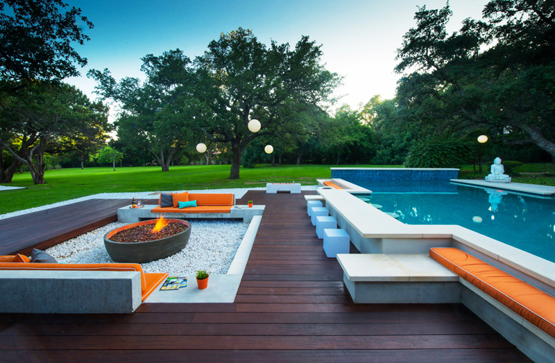 pool seating area