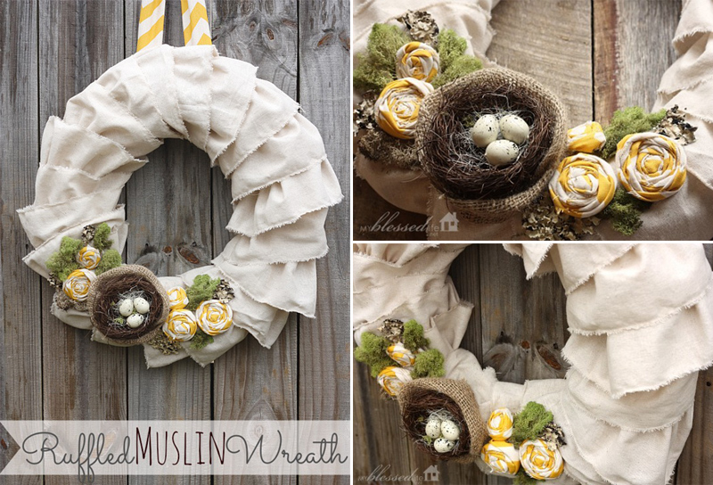 Ruffled Muslin Wreath Tutorial