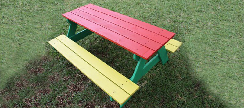 kids colorful picnic table 