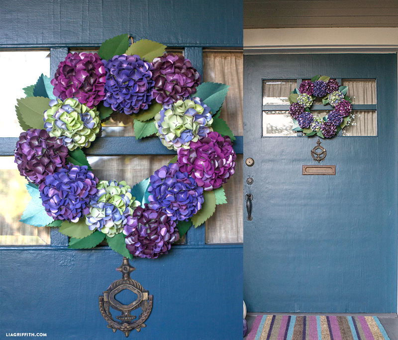 Make A DIY Paper Hydrangea Wreath for Fall