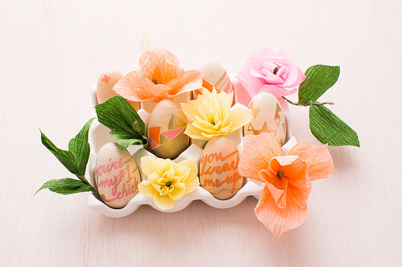 Egg Crepe Paper Flowers