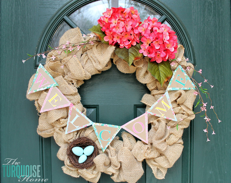 Burlap Spring Wreath