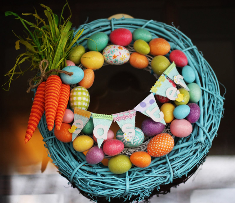 Carrot and Bunting Wreath