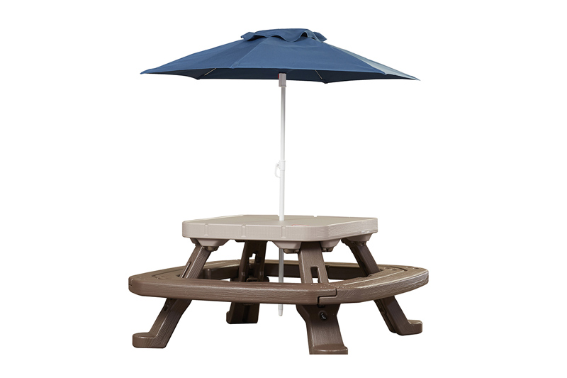 compact picnic table with umbrella