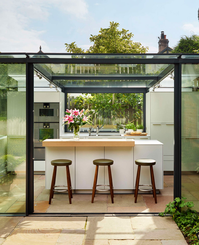 glass box kitchen stools