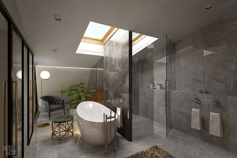 Penthouse apartment bathroom design