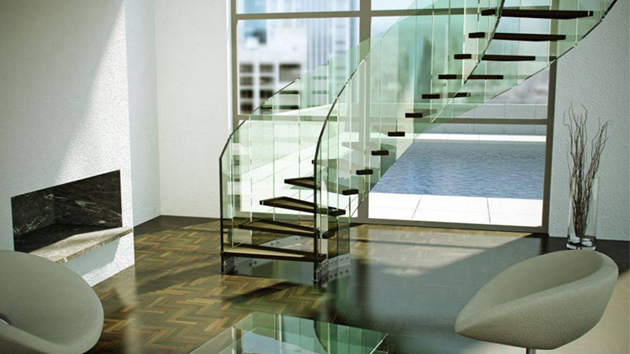 glass stairs railing