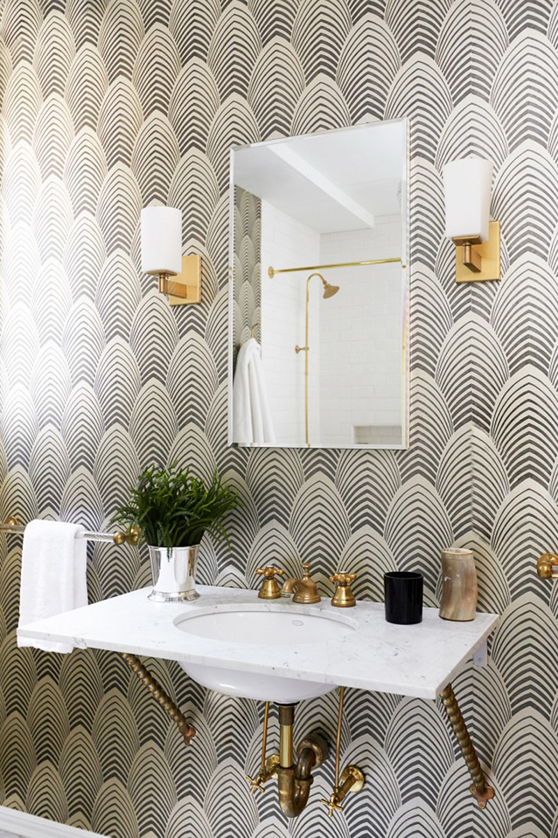 art deco bathroom wallpaper