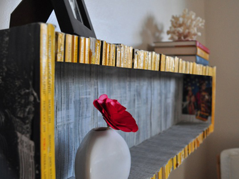 How to Turn Old Magazines into a Bookshelf