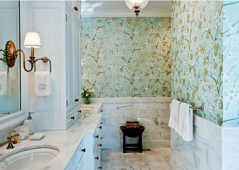 20 Designs of Stylish Bathroom Wallpapers Home Design Lover