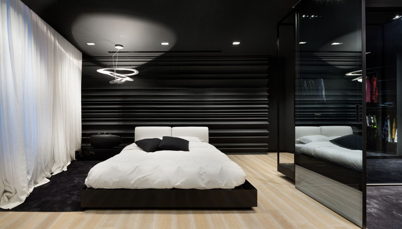 Black and White Apartment feature wall