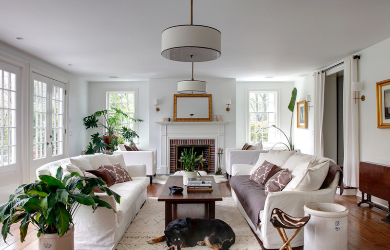 living room drum chandelier