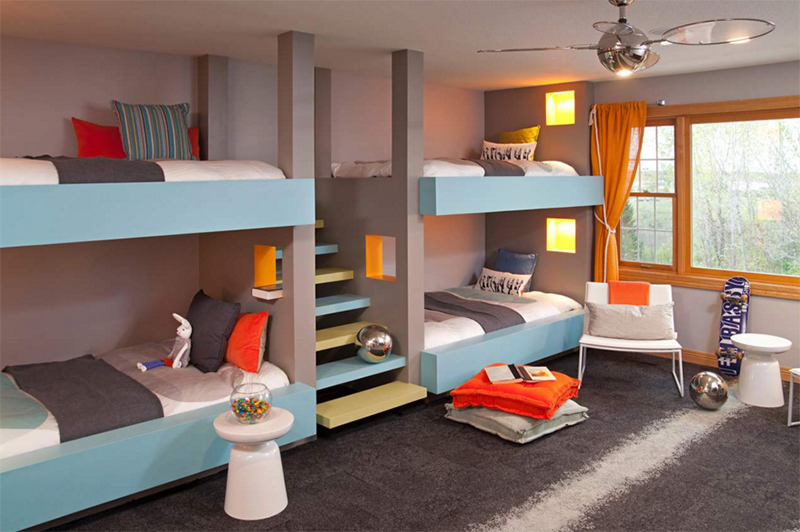 Bunk Beds For Four Or More In 23 Boy S Bedroom Home Design Lover