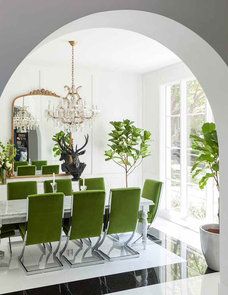 22 Contemporary Dining Areas With Green Dining Chairs Home Design Lover