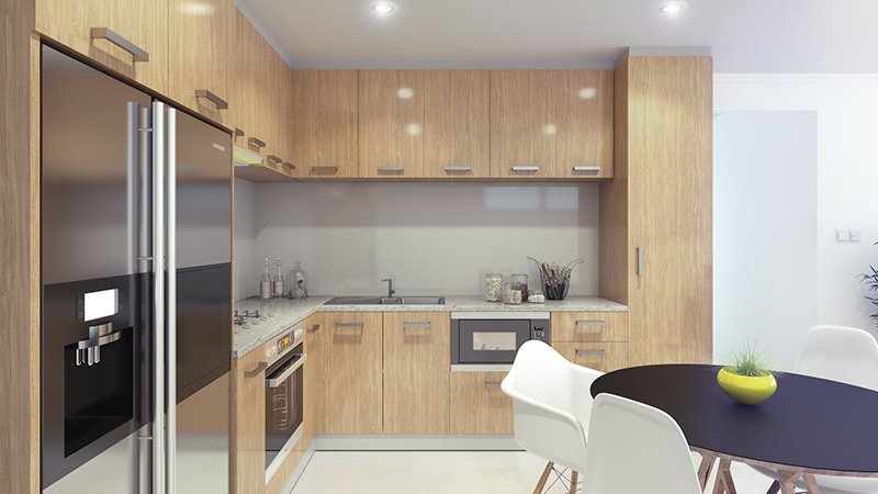 Honey Elm gloss Kitchen