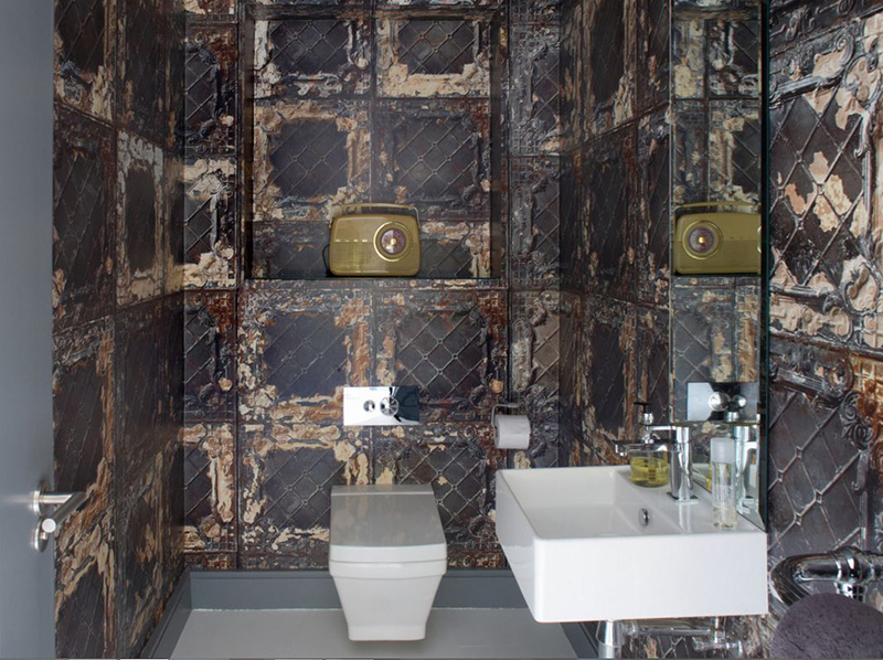 steampunk bathroom wallpaper