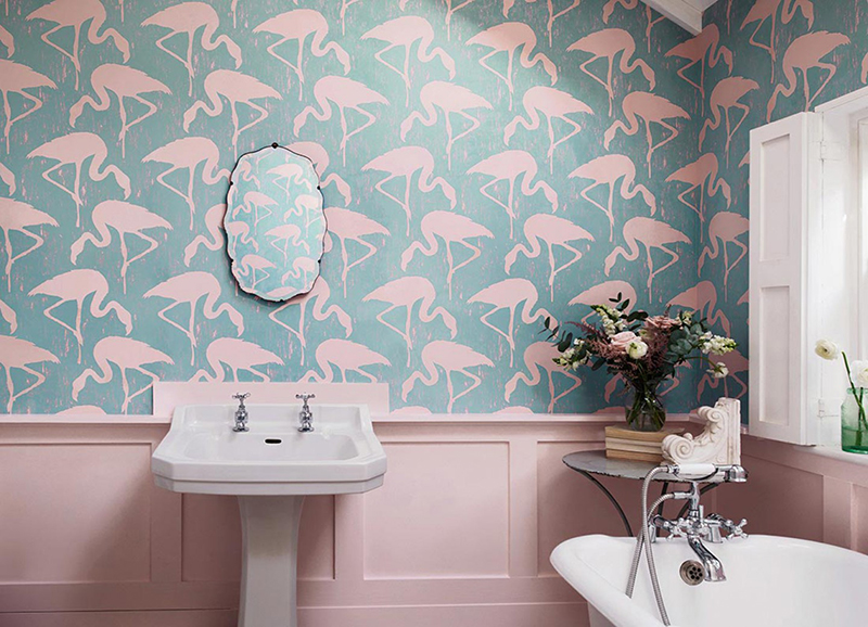 pastel bathroom wallpaper