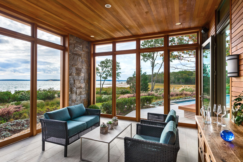 Wood and Stone House Living Room