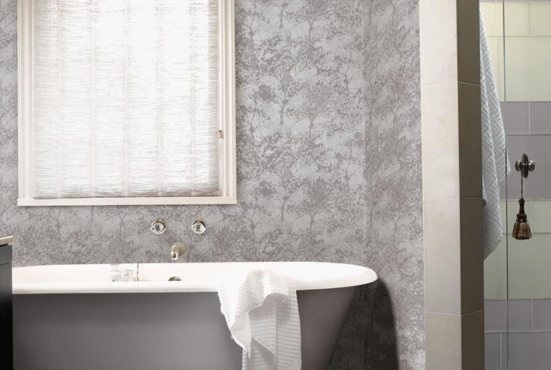 silver bathroom wallpaper