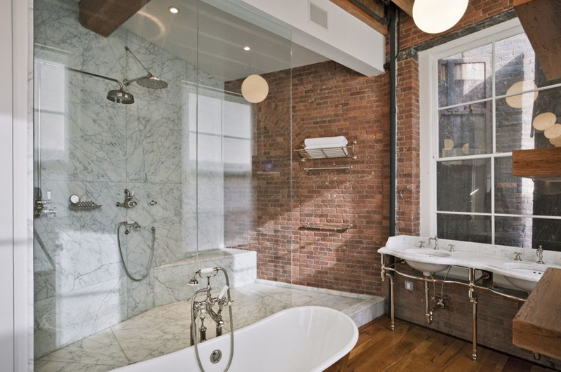 20 Awesome Brick Walls in the Bathroom Home Design Lover