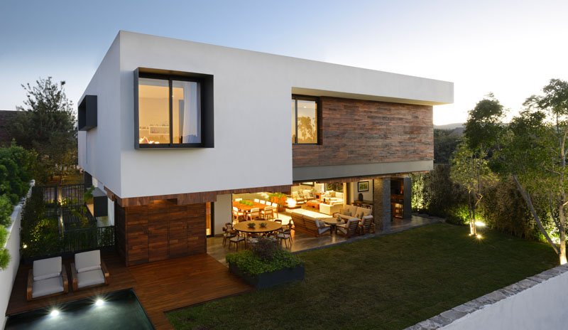 Atrium House A Home With A Palette Of Wood Steel And Stone Home Design Lover