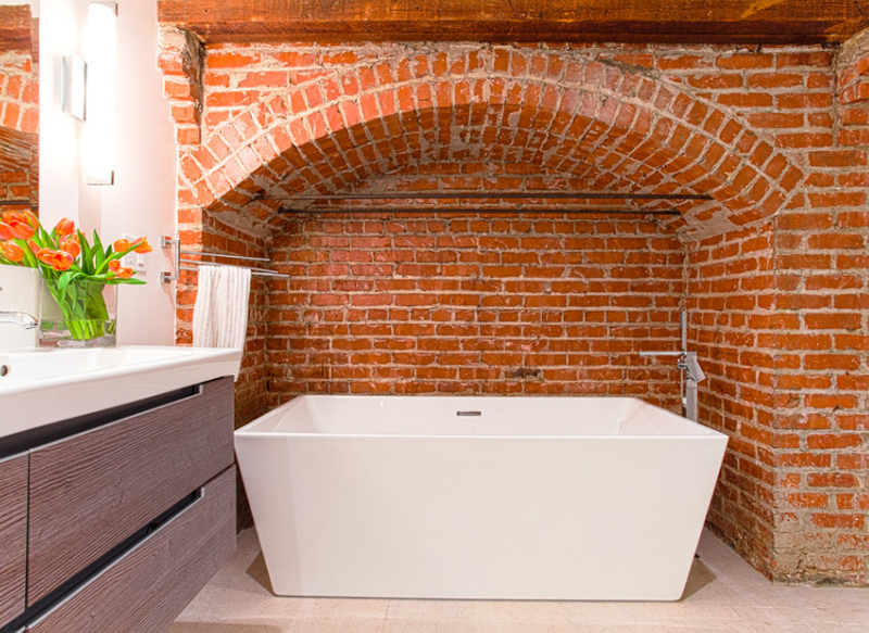 20 Awesome Brick Walls In The Bathroom Home Design Lover