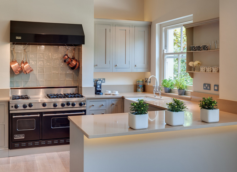 Kitchen renovation with green glazed ceramic tile full-wall backsplash.  Atlanta, Georgia. By HouseLift Design. : r/InteriorDesign