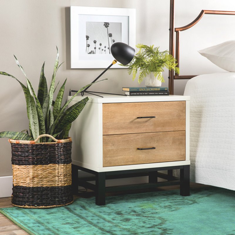 Henna Tri-tone 2-drawer Nightstand