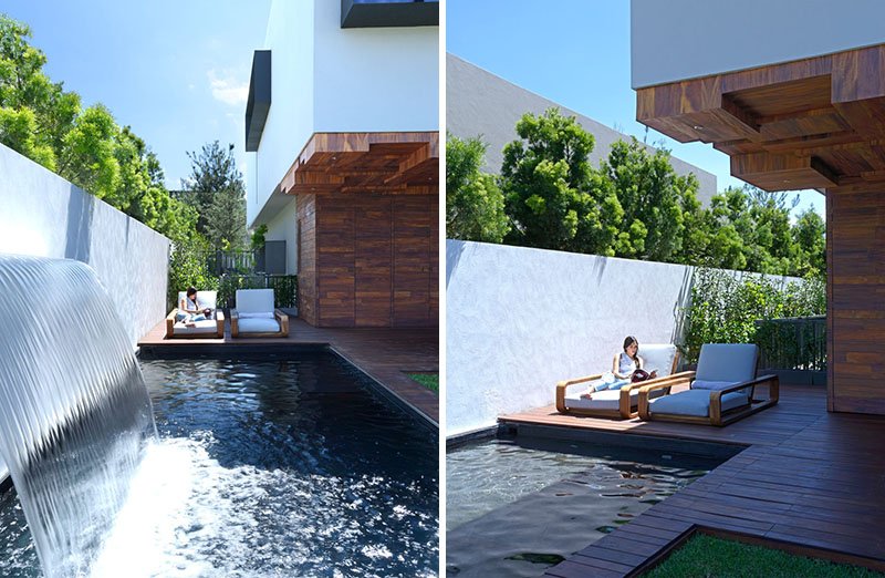 Atrium House's Pool Waterfall