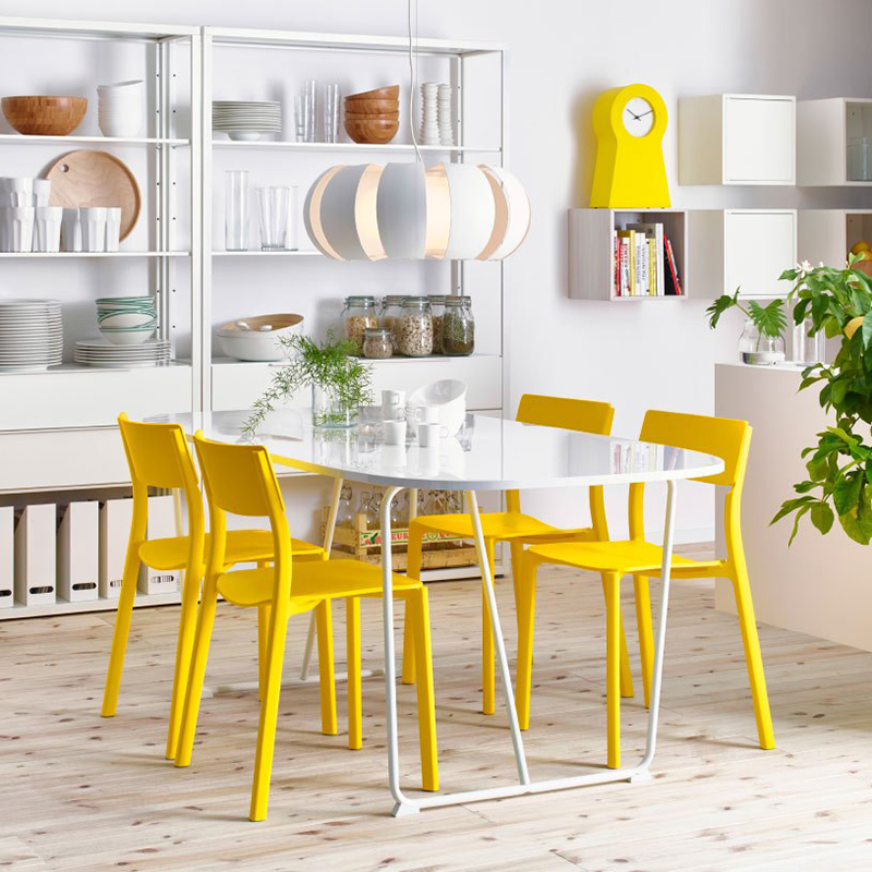 modern yellow dining chairs