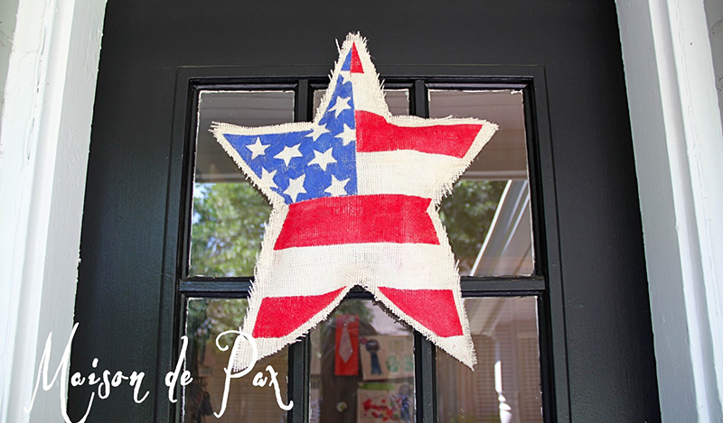 Painted Burlap Star