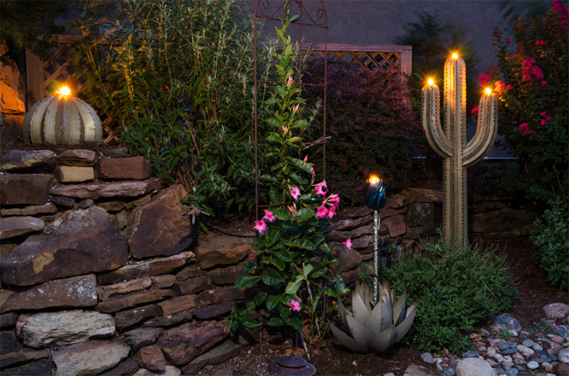 Decorative Desert Art & Tiki Torches