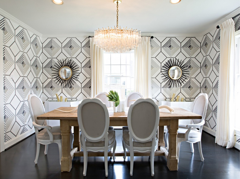 20 Geometric Wallpapers In Dining Rooms Home Design Lover