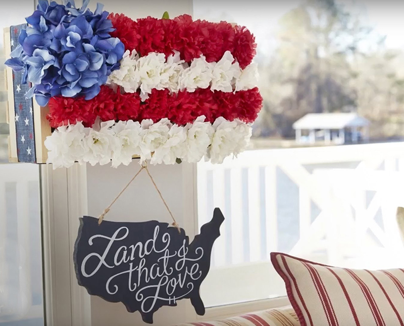 Customize Your Own Patriotic Floral Wall Hanging