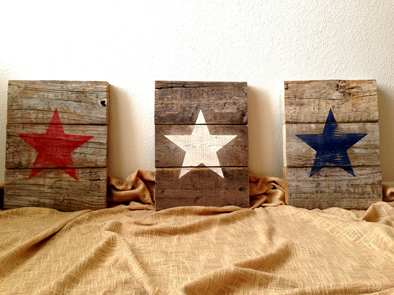 Pallet Wood Patriotic American Star Signs