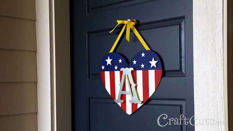 DIY Patriotic Monogram Door Hanger