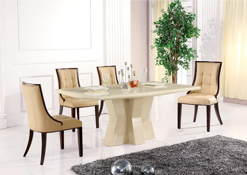 rectangle marble dining table set