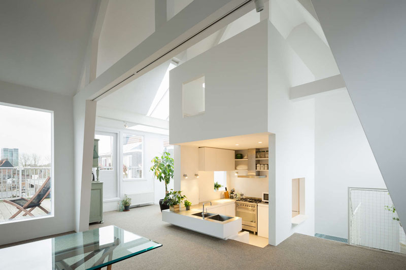 sunken kitchen shelving