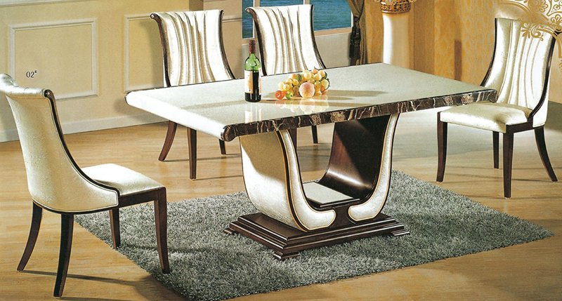 luxury Italian style furniture marble dining table